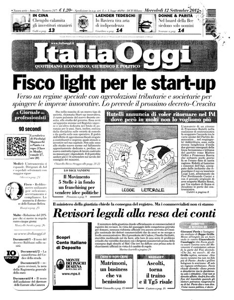 Italia oggi : quotidiano di economia finanza e politica